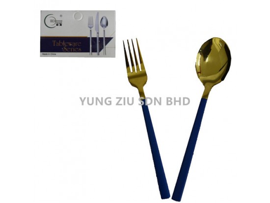 TWO-COLOR SPOON AND FORK SET(CHENGFA)